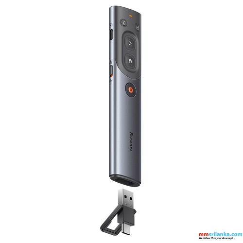 Baseus Orange Dot AI Wireless Presenter – Grey (6M)